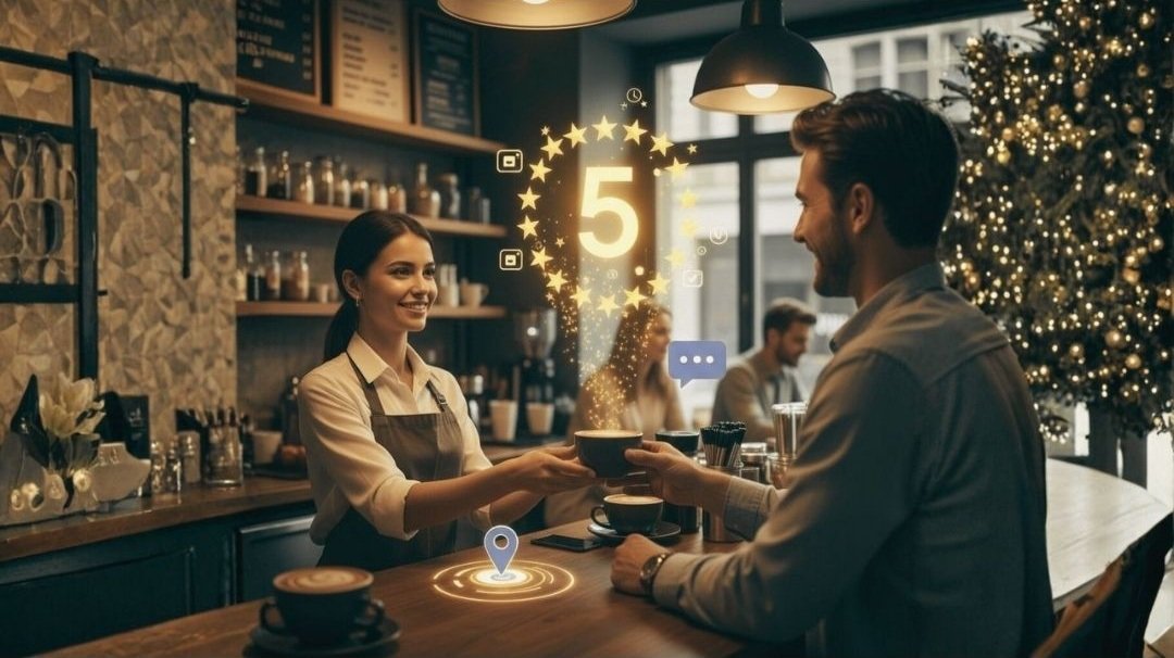 Clientes felices en negocio